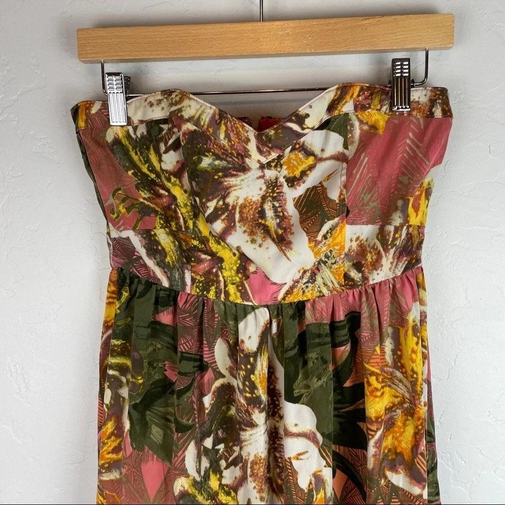 BB Dakota Stillman Orchid‎ Printed Strapless Dress